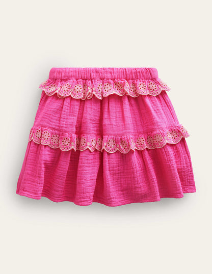 Double Cloth Scallop Skirt-Festival Pink-2