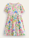 Puff Sleeve Dress-Multi Desert
