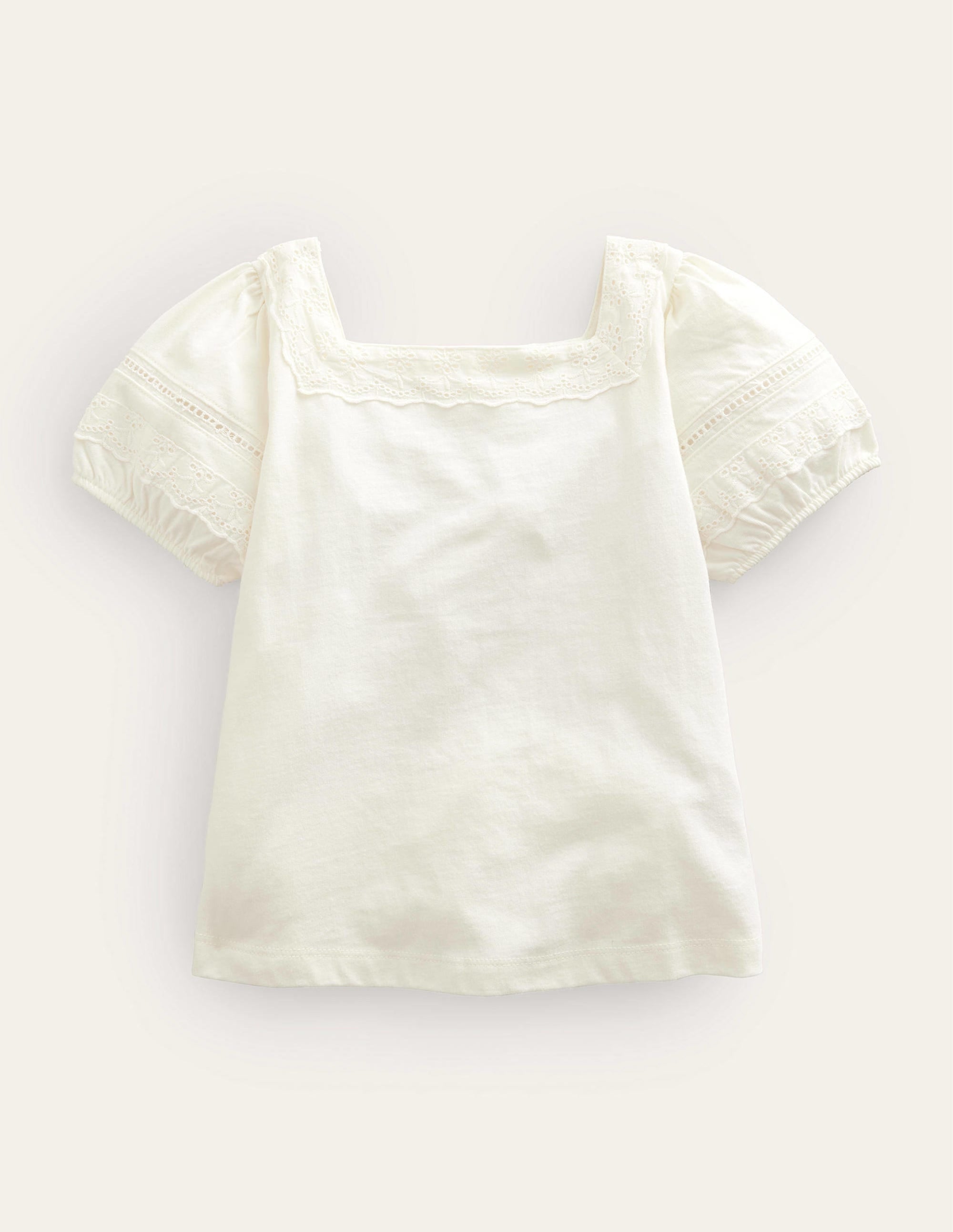 Square Neck Swing Top-Ivory - Image 1