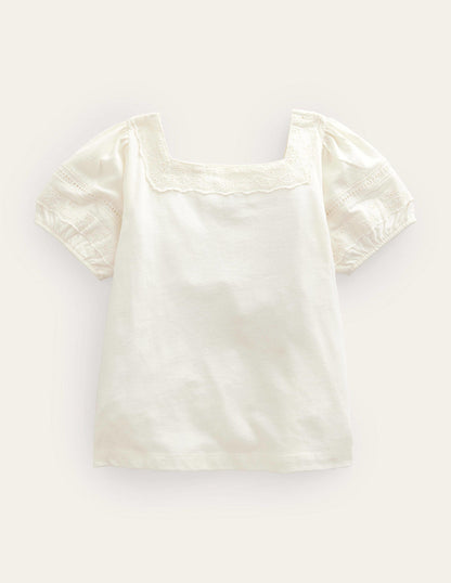 Square Neck Swing Top-Ivory