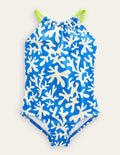 Braided Loop Back Swimsuit-Moroccan Blue