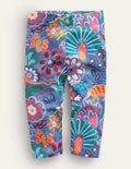 Fun Cropped Leggings-Elizabethan Blue Floral