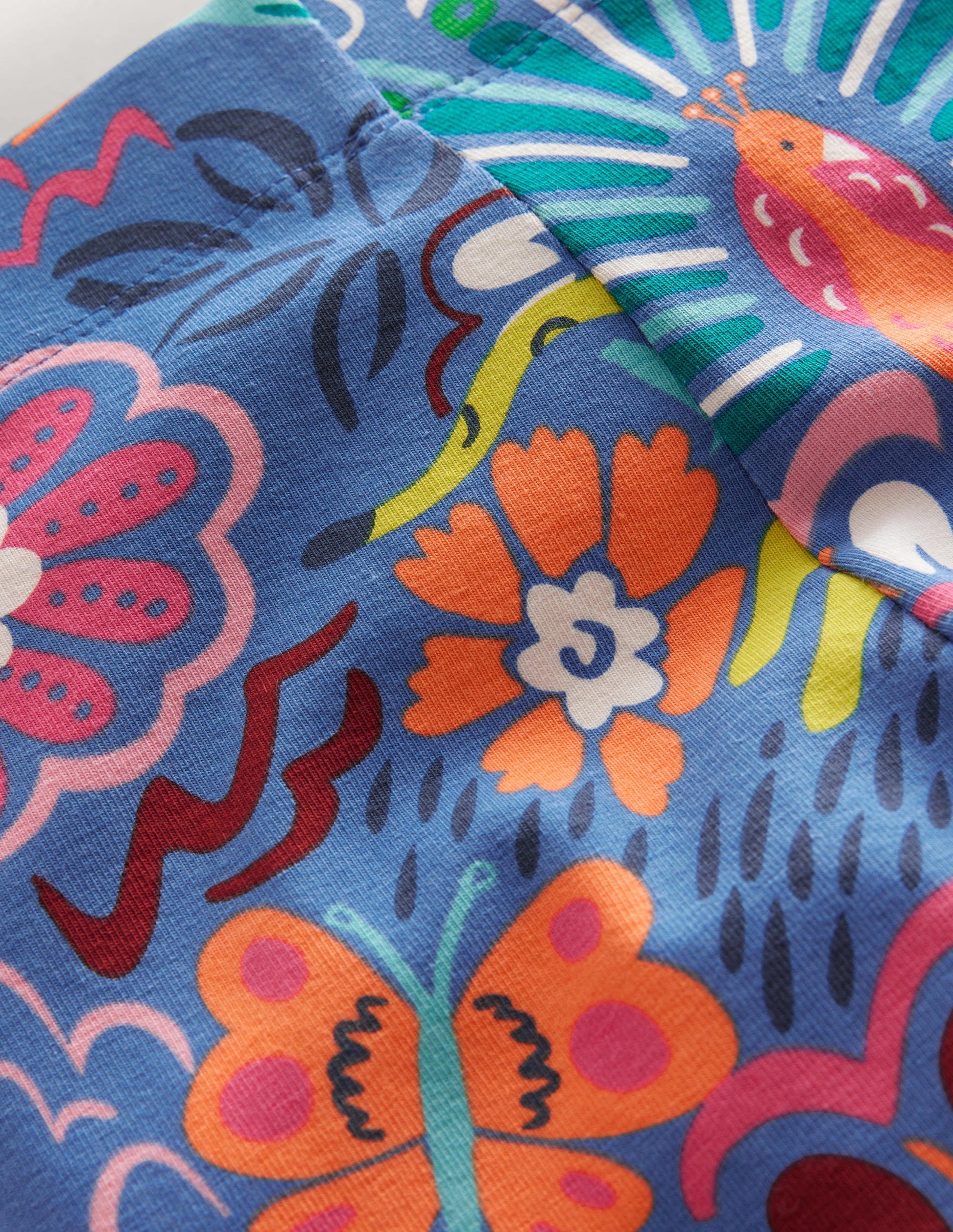 Fun Cropped Leggings-Elizabethan Blue Floral-3