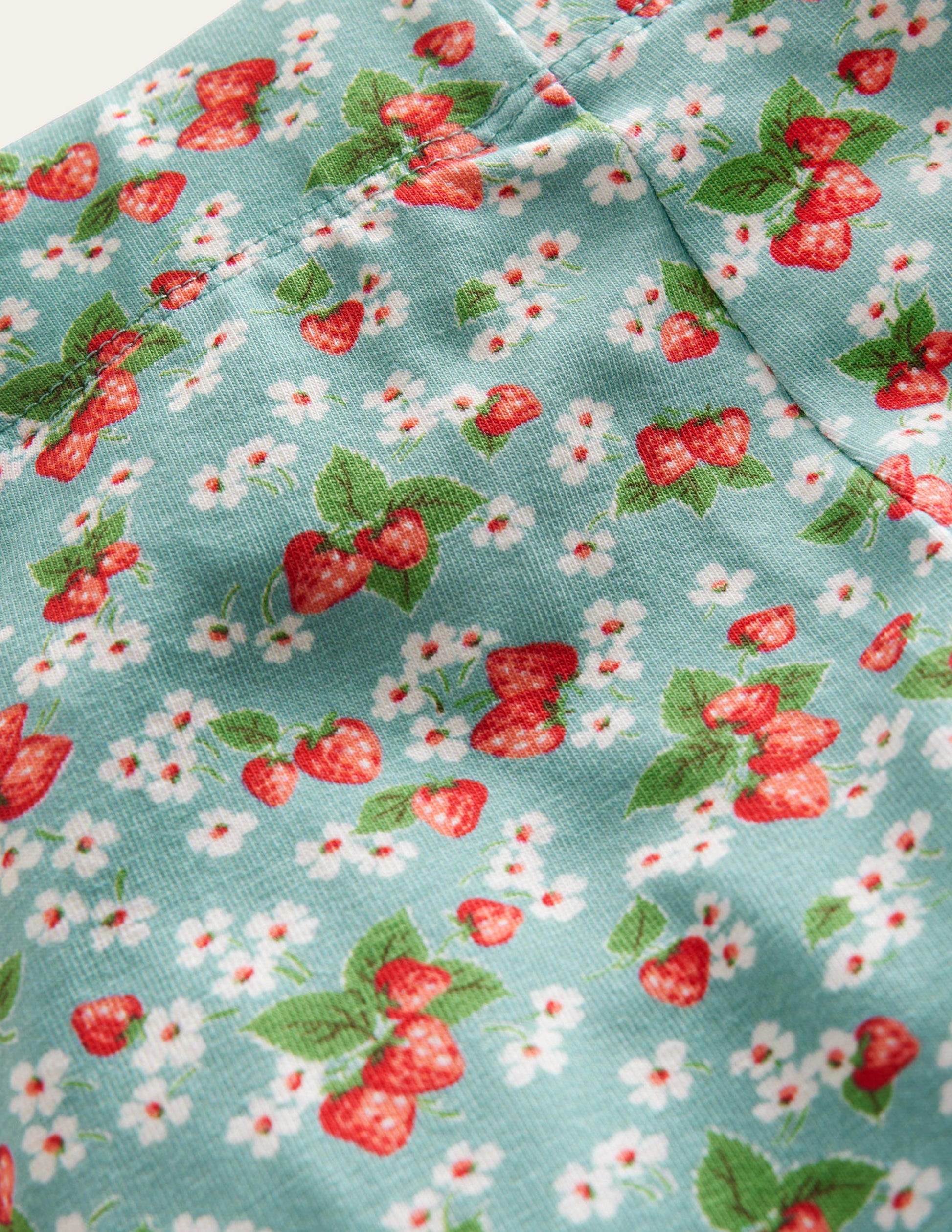 Fun Cropped Leggings-Blue Strawberries-3