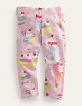 Fun Cropped Leggings-Pink Ice Creams