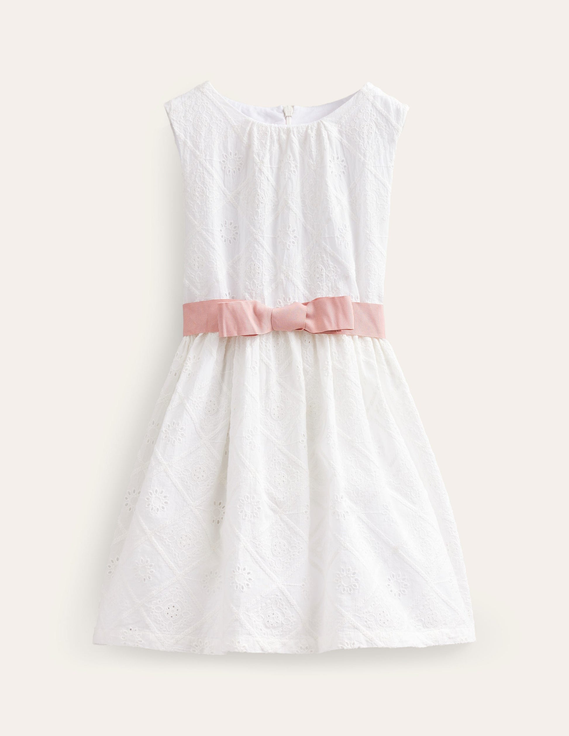 Mini Me Broderie Dress-Ivory-1