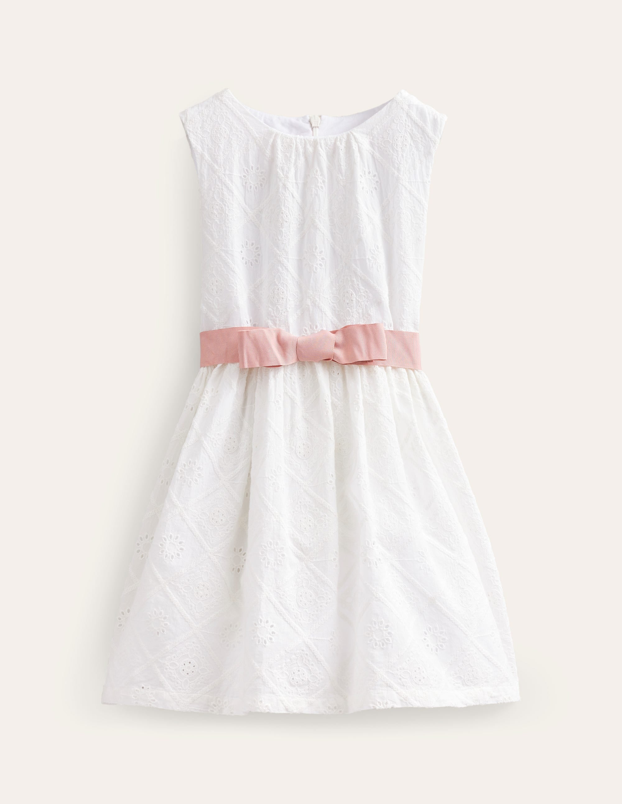 Mini Me Broderie Dress-Ivory - Image 1