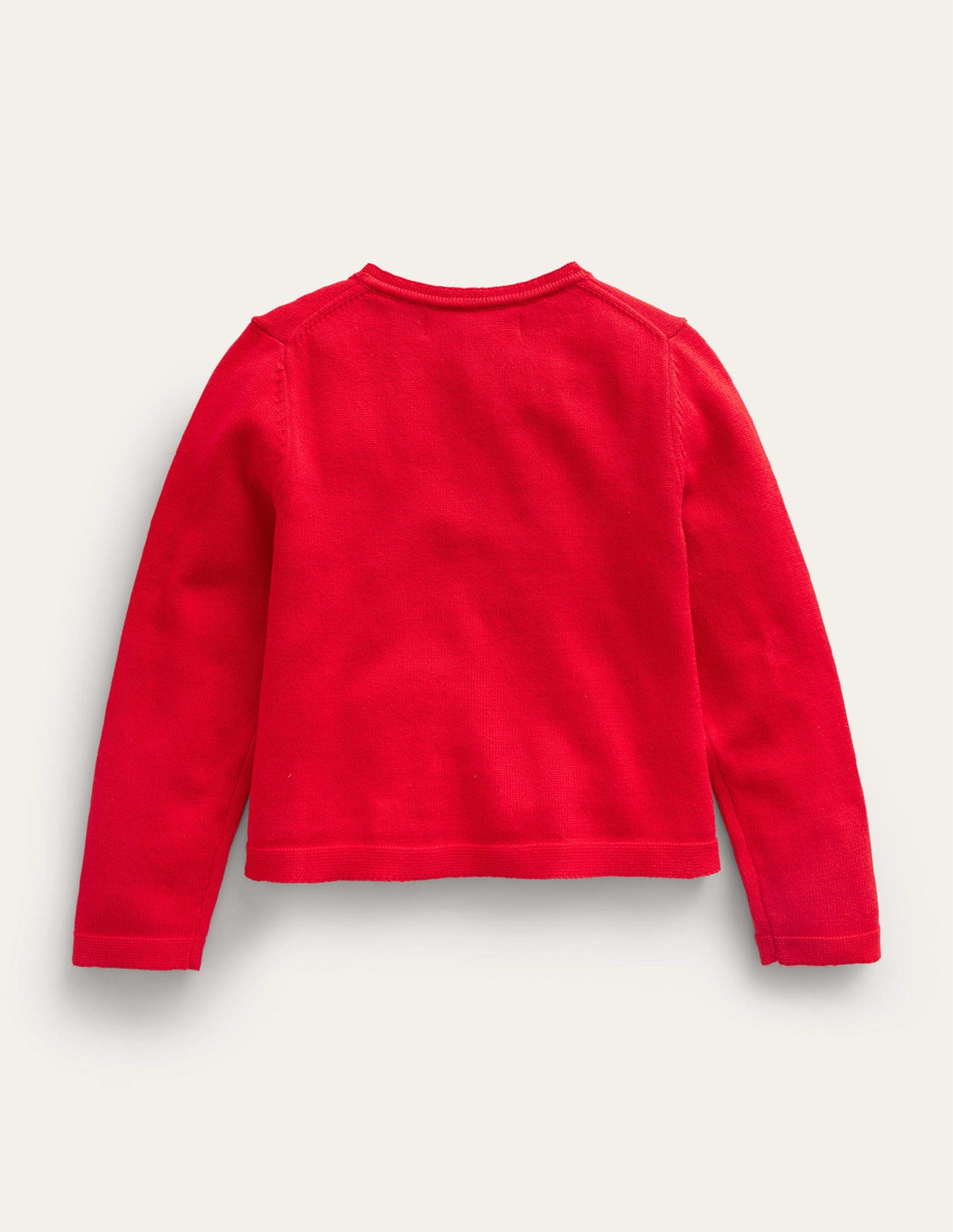 Pointelle Cotton Cardigan-Brilliant Red