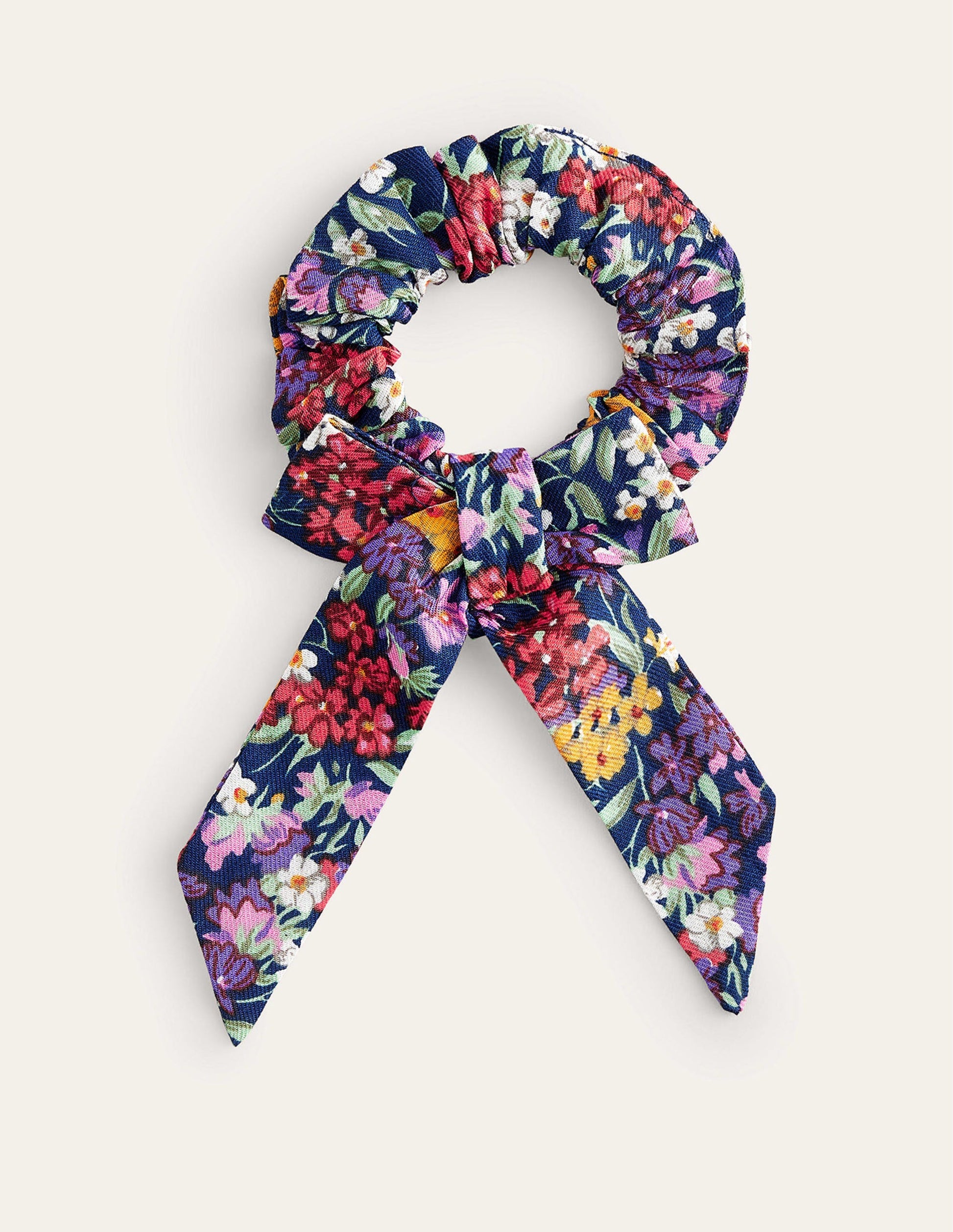 Large Bow Scrunchie-Multi Bloom-1