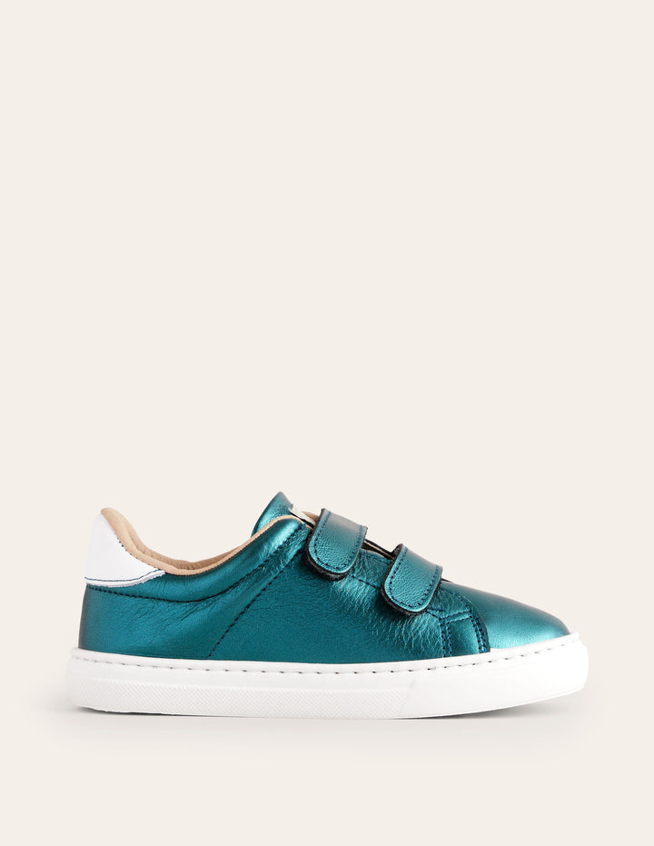 Double Strap Low Tops-Teal Blue