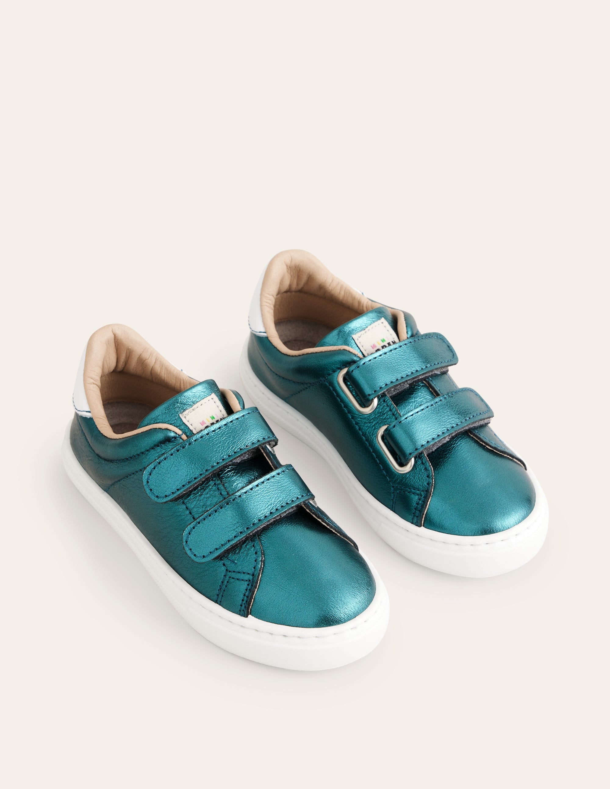 Double Strap Low Tops-Teal Blue - Image 2