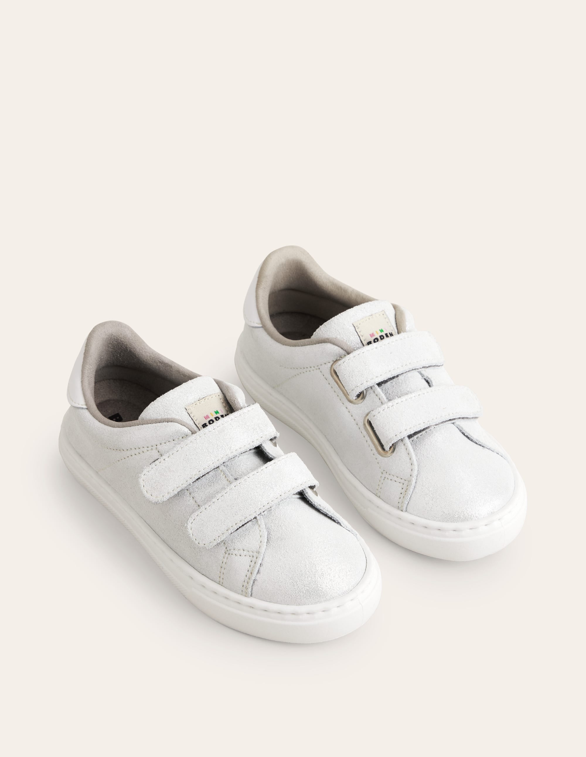 Double Strap Low Tops-Silver - Image 2