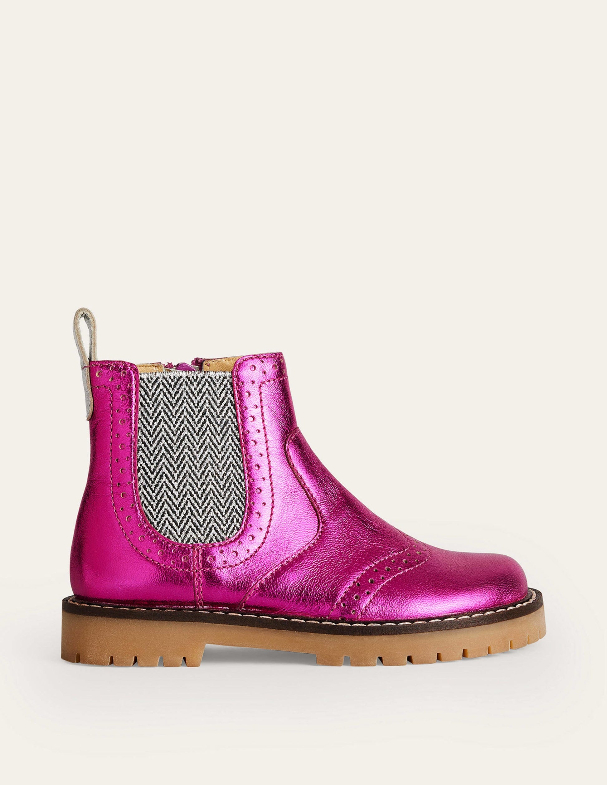 Leather Chelsea Boots-Bright Pink Metallic-1