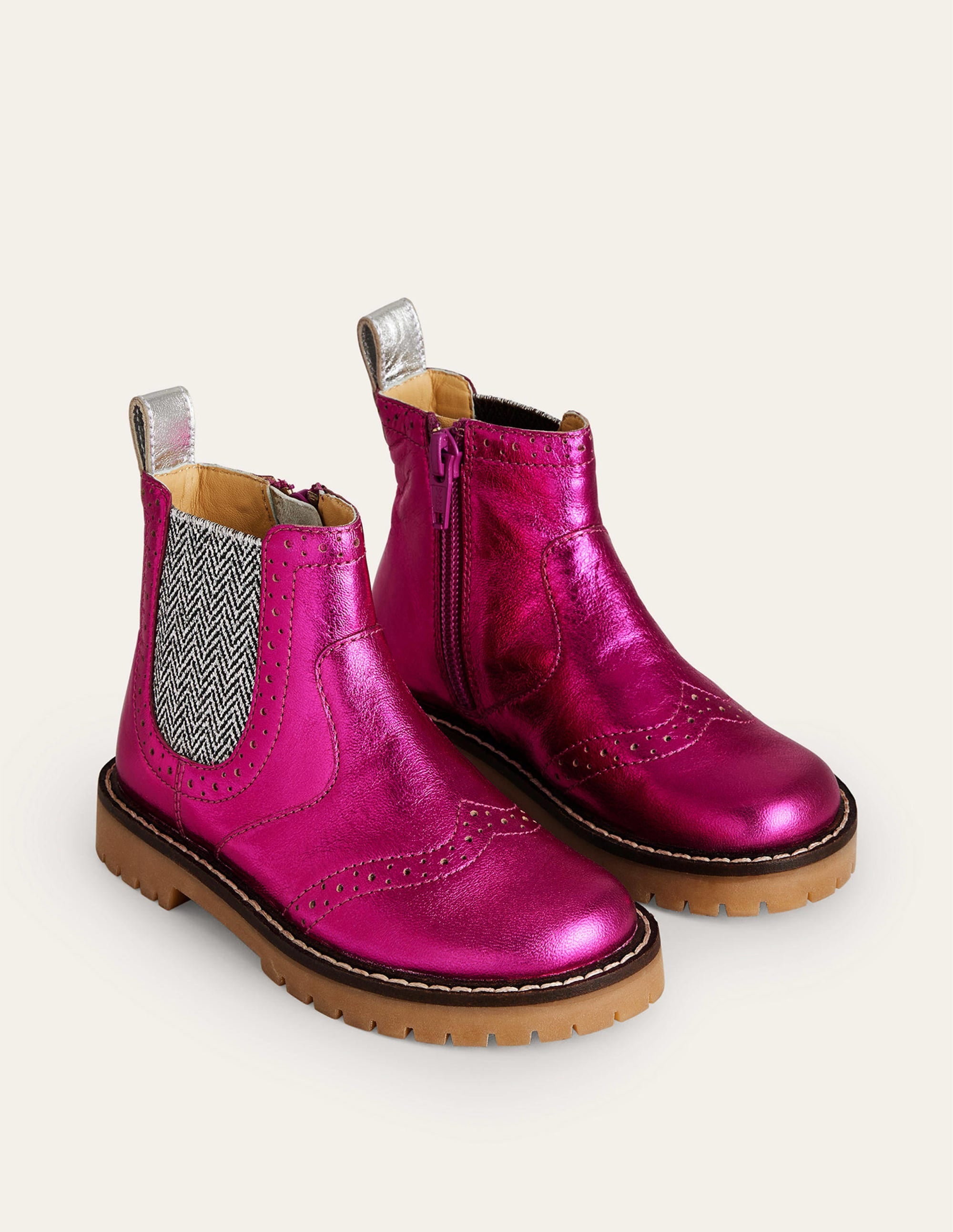 Leather Chelsea Boots-Bright Pink Metallic - Image 2