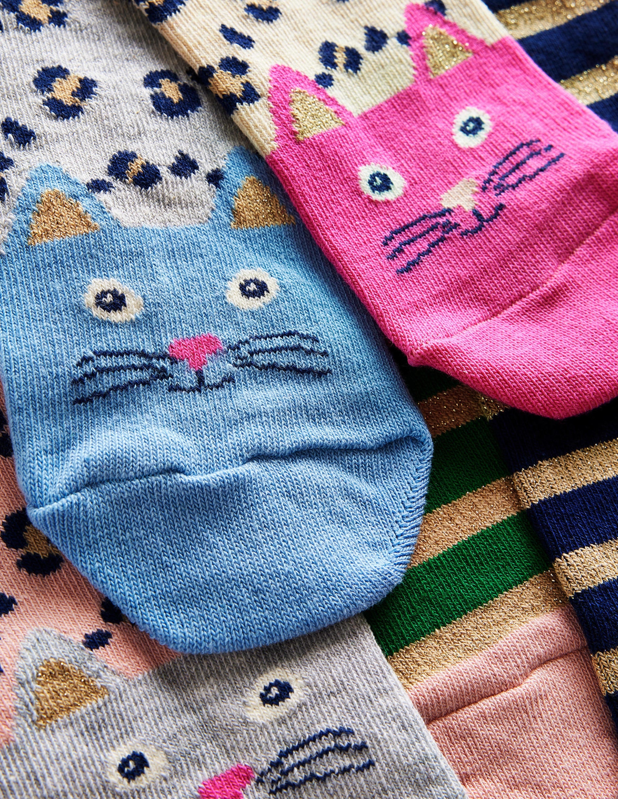 Socks 5 Pack-Leopard/Stripes - Image 2