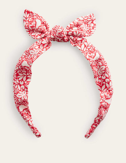 Bow Headband-Rockabilly Red Robins-1