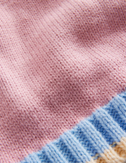 Knitted Hood-Almond Pink