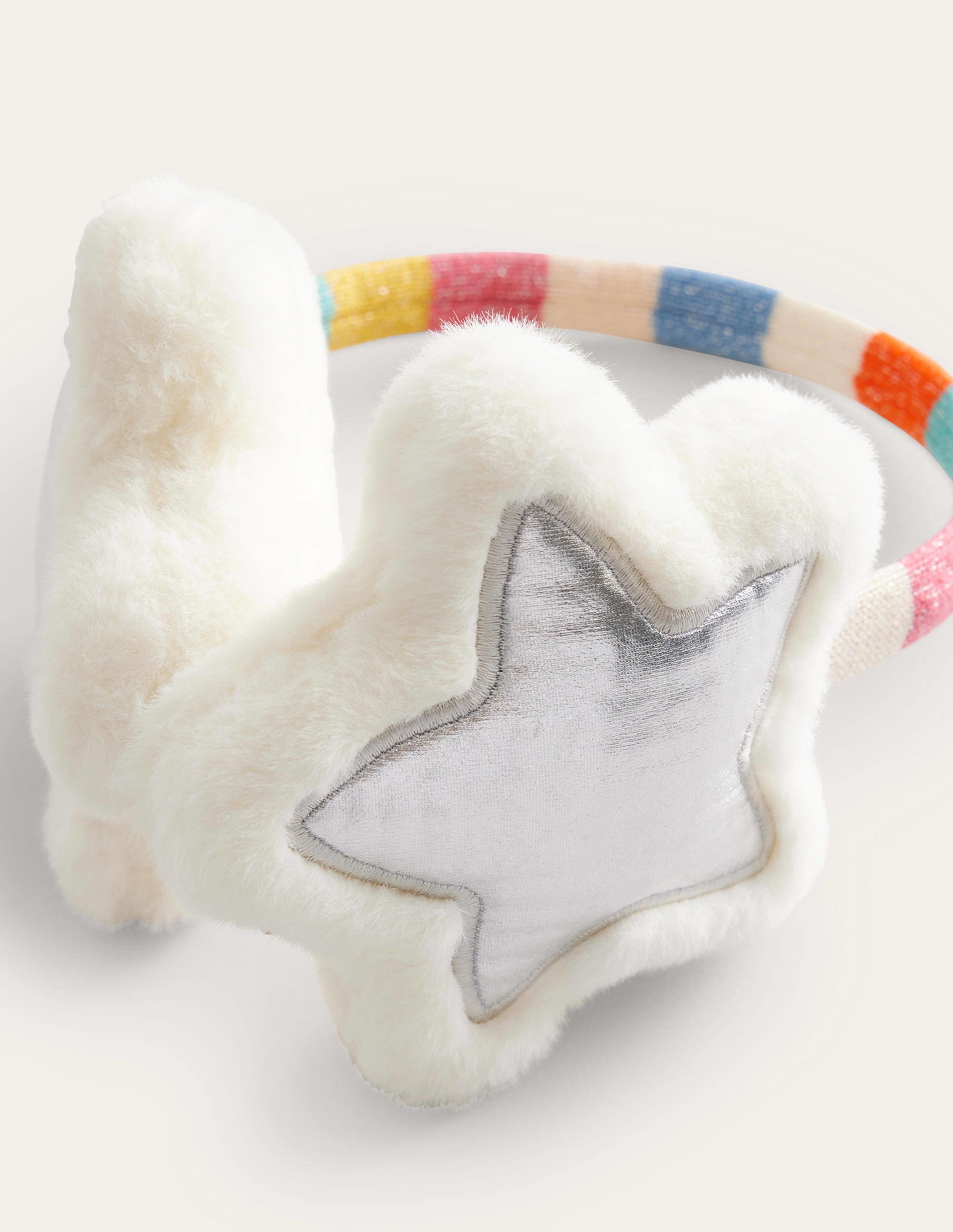 Novelty Ear Muffs-Silver Metallic Stars - Image 2