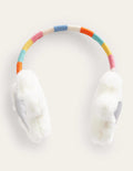 Novelty Ear Muffs-Silver Metallic Stars