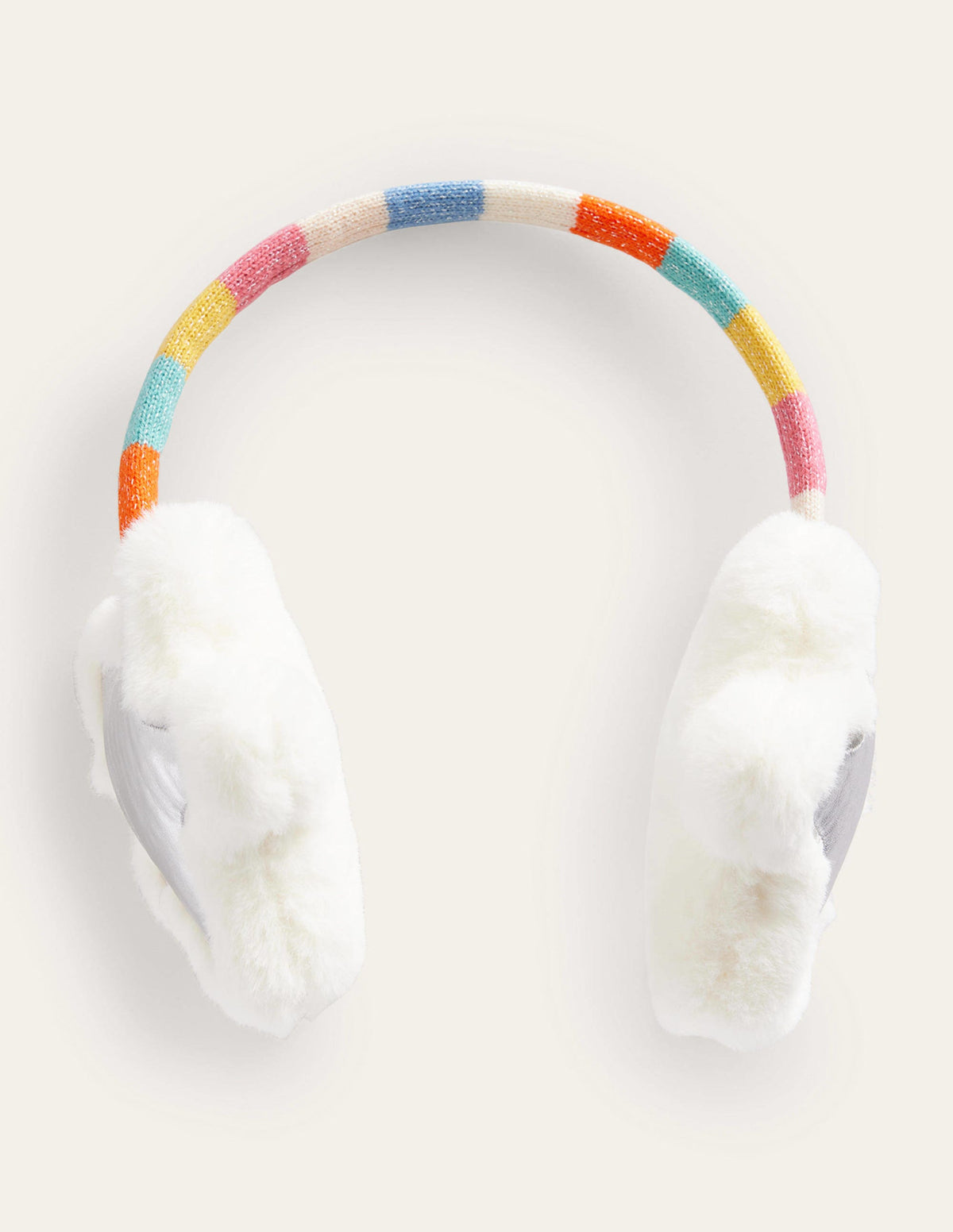 Novelty Ear Muffs-Silver Metallic Stars - Image 1