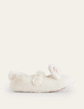 Fluffy Bunny Slippers-Ivory