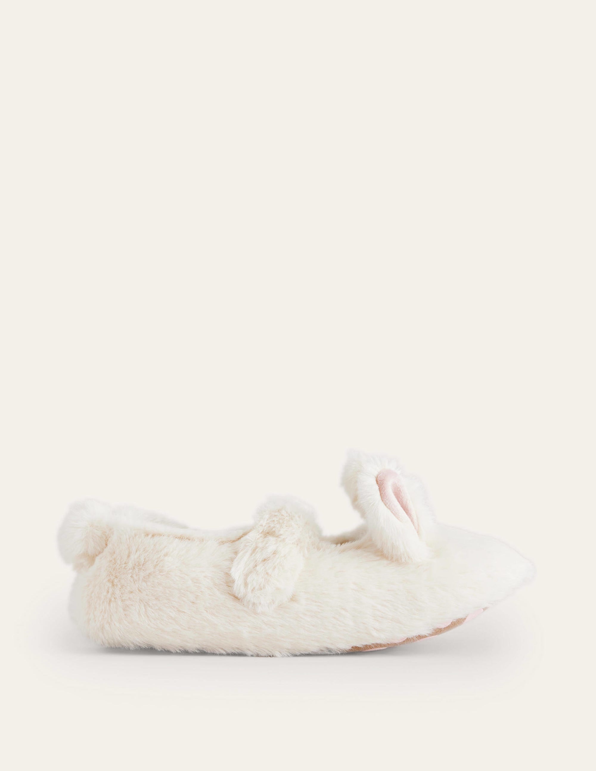 Fluffy Bunny Slippers-Ivory - Image 1
