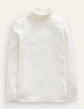 Super Soft Roll Neck Top-Ivory