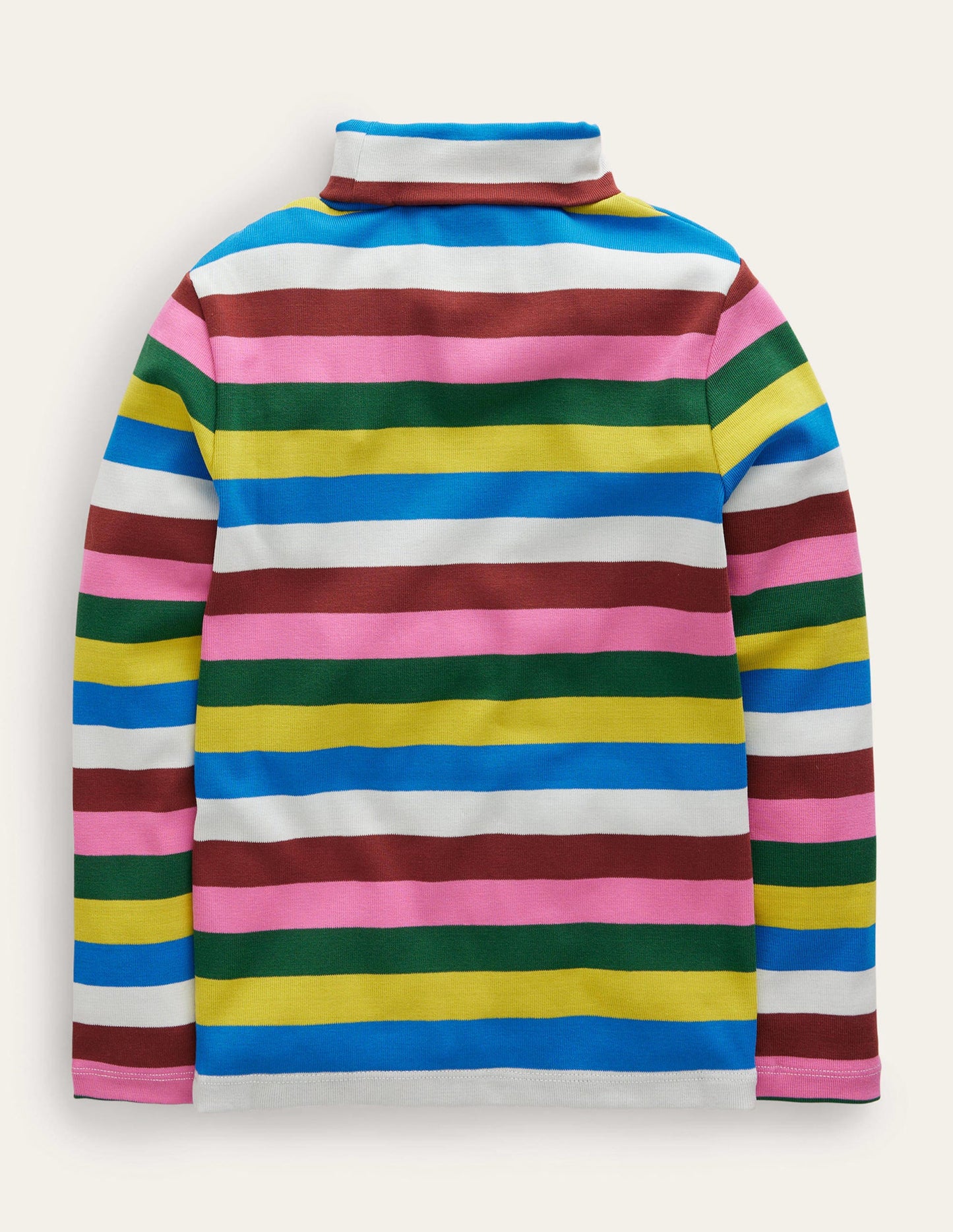 Super Soft Roll Neck Top-Multi Stripe