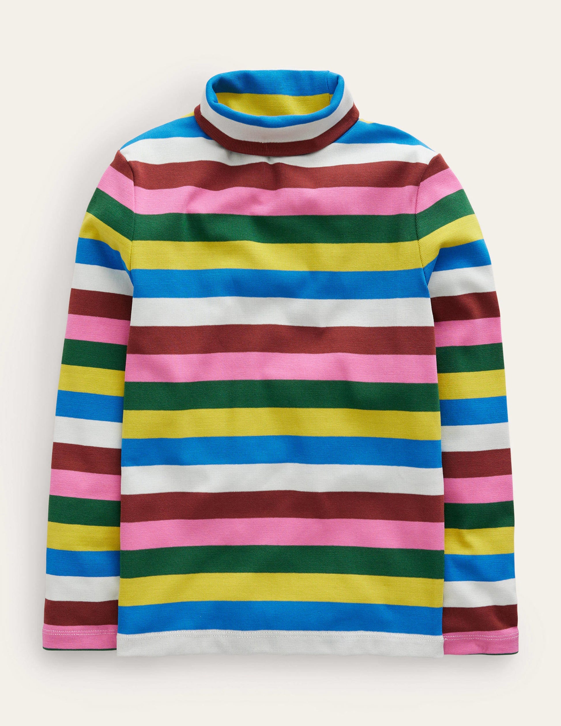 Super Soft Roll Neck Top-Multi Stripe-1