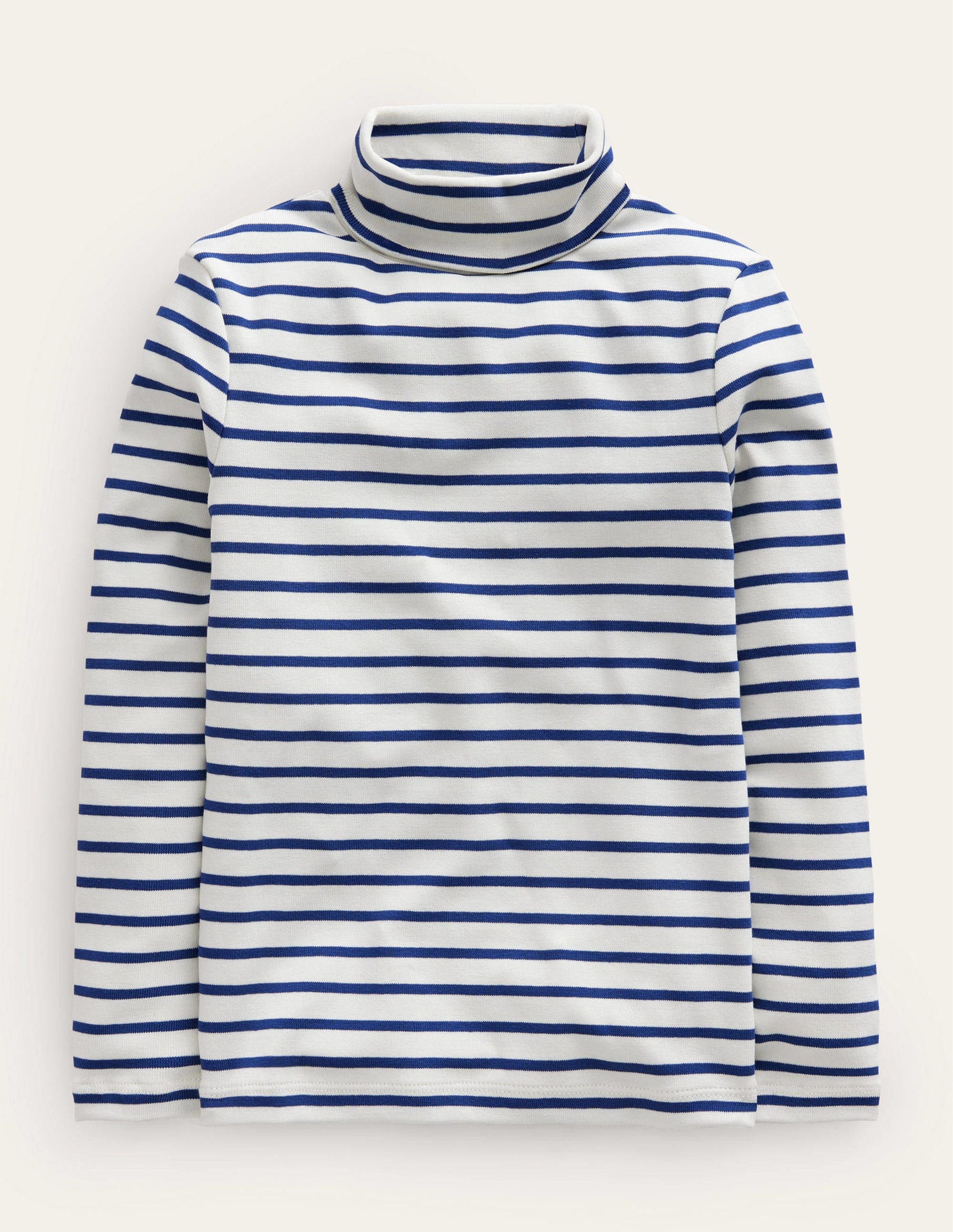 Super Soft Roll Neck Top-Navy/Ivory-1