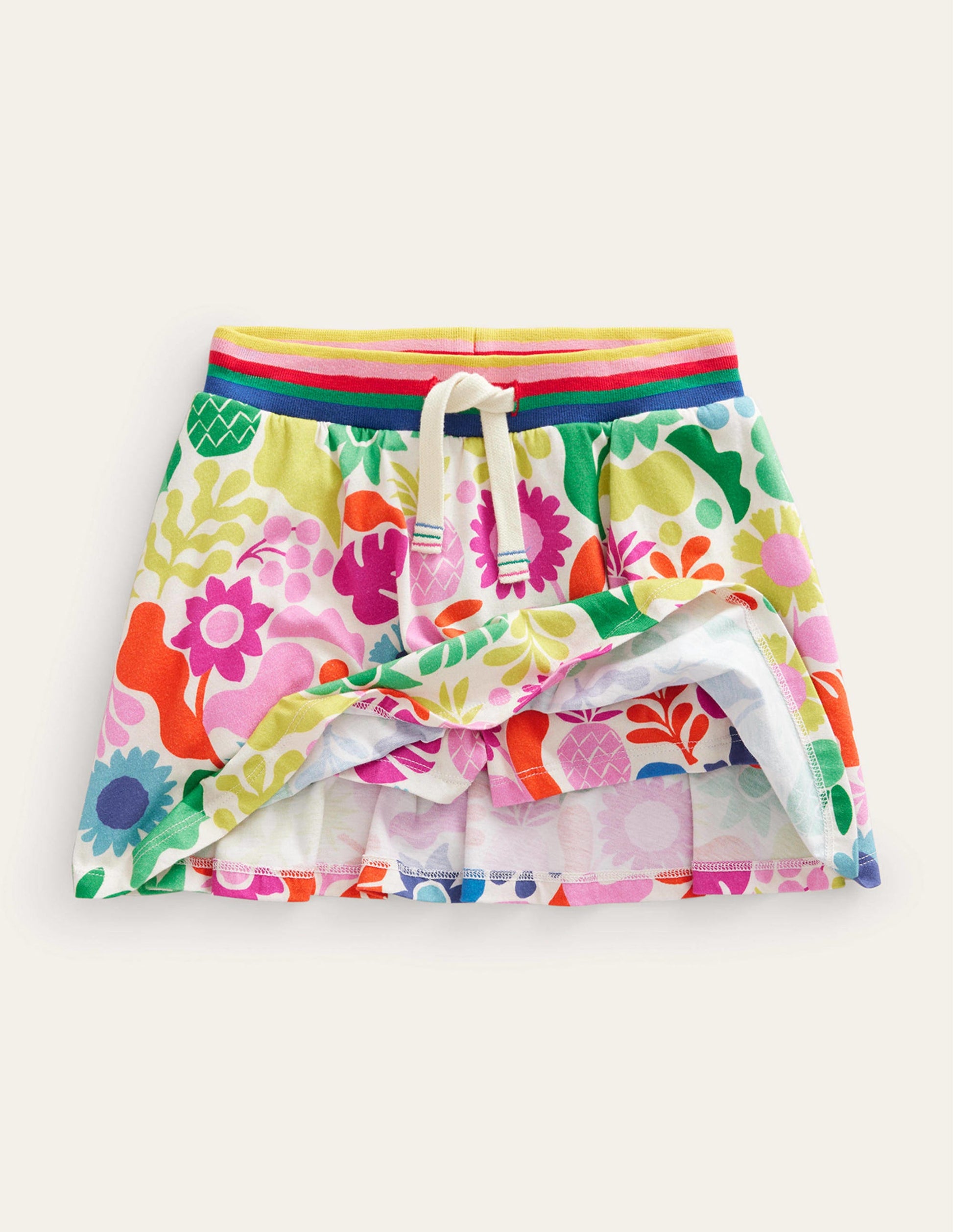 Printed Jersey Skort-Multi Holiday Floral-4