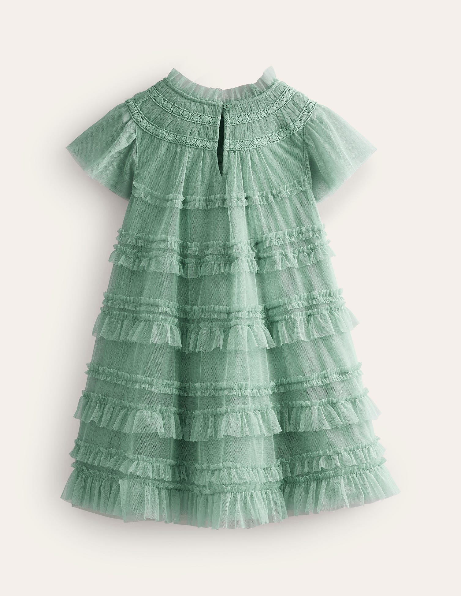 Tulle Tiered Dress-Green Smoke - Image 2