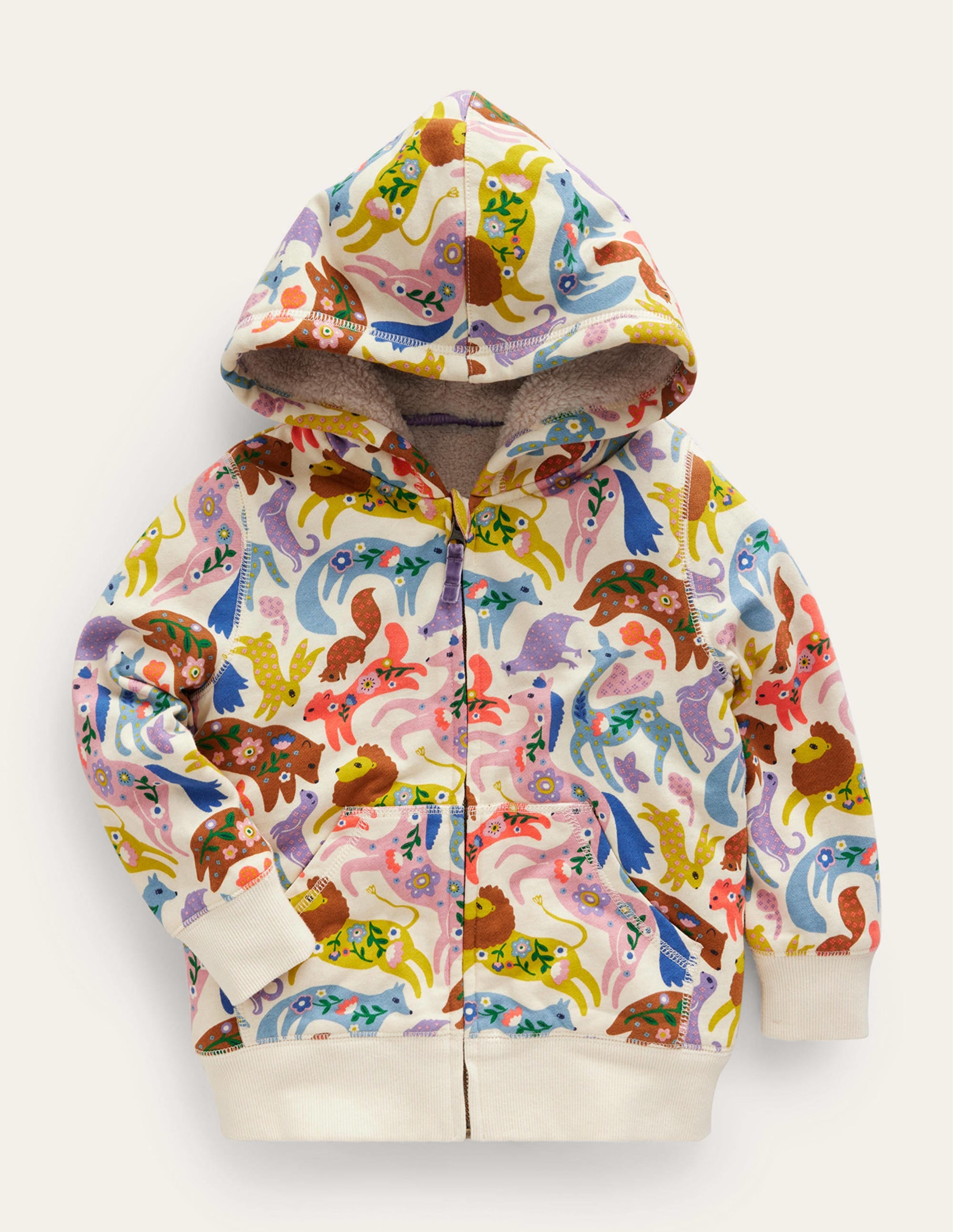 Shaggy-lined Hoodie-Multi Folk Friends - Image 1