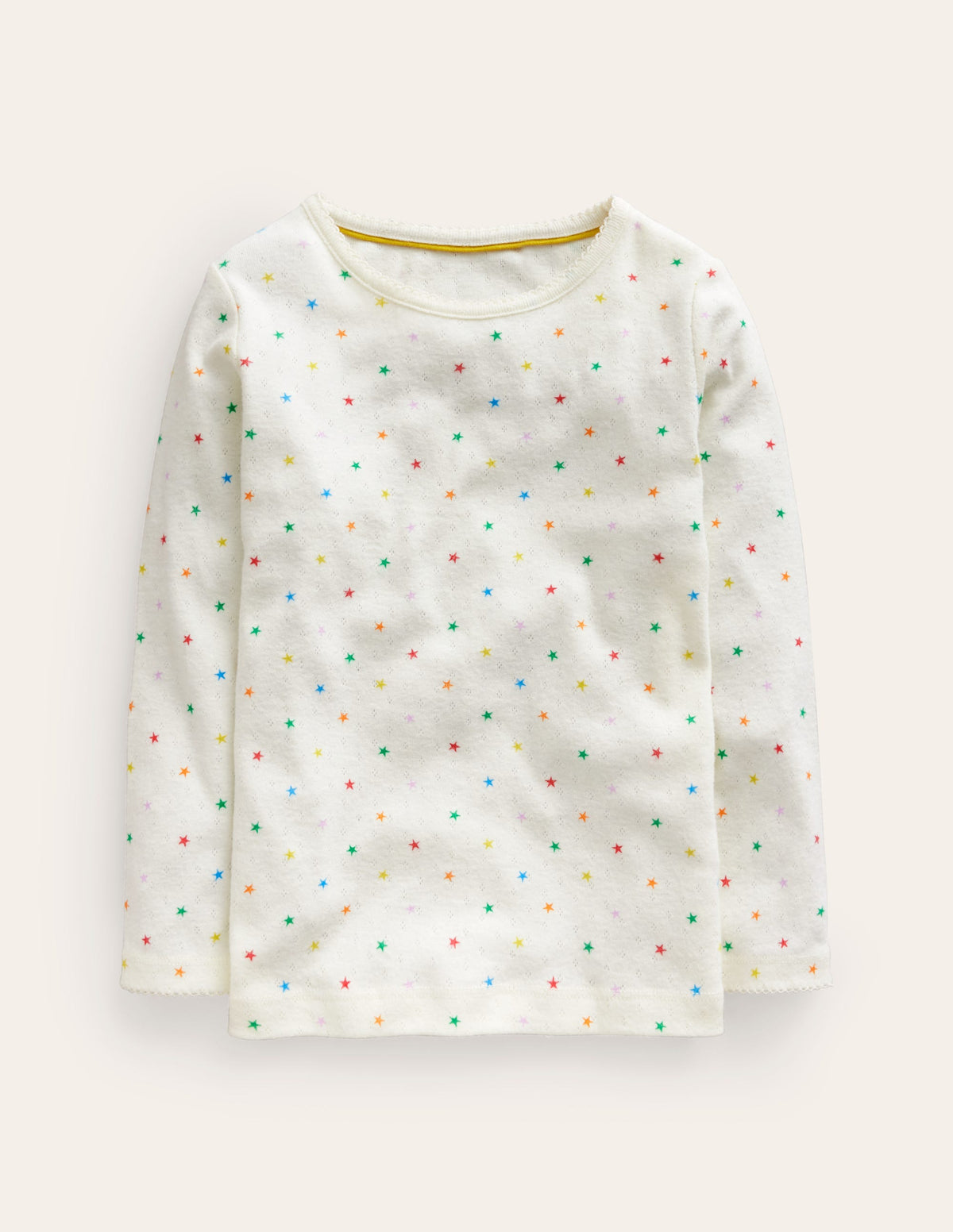 Long Sleeve Pointelle Top-Multi Little Star - Image 1