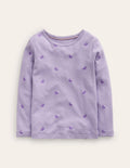 Long Sleeve Pointelle Top-Ivory/Rose Petal Pink