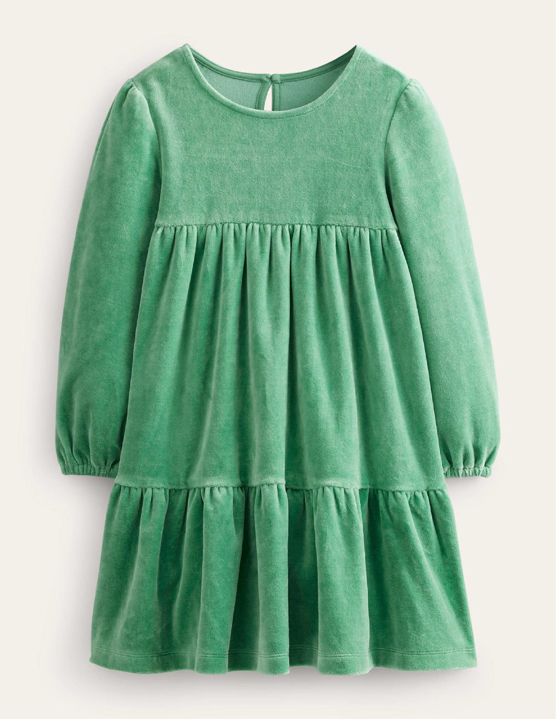 Tiered Velour Dress-Monster Green-1