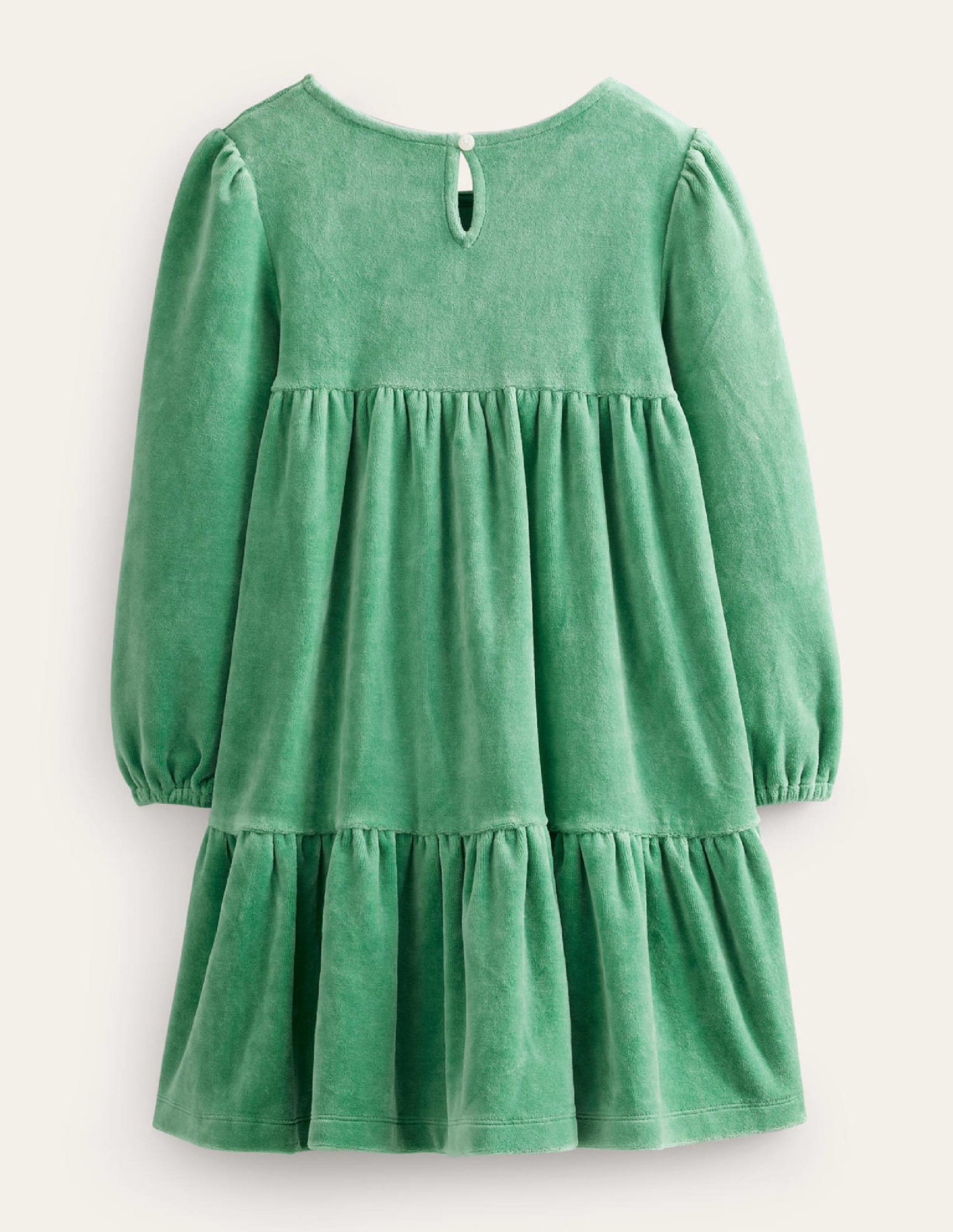 Tiered Velour Dress-Monster Green-2