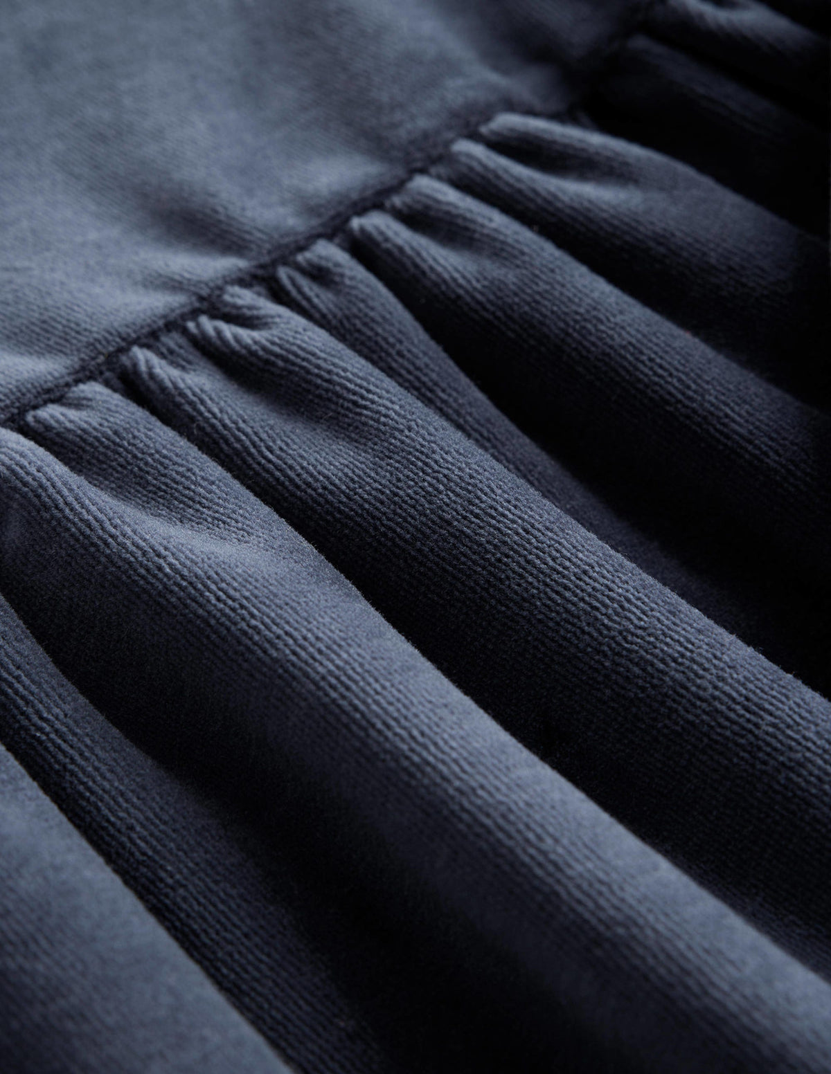 Tiered Velour Dress-College Navy-3