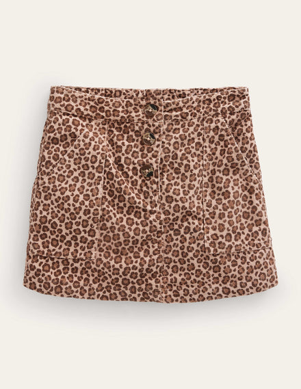 A-Line Mini Skirt-Leopard Print
