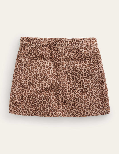A-Line Mini Skirt-Leopard Print-3