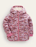 Printed Sherpa Lined Anorak-Pink horses