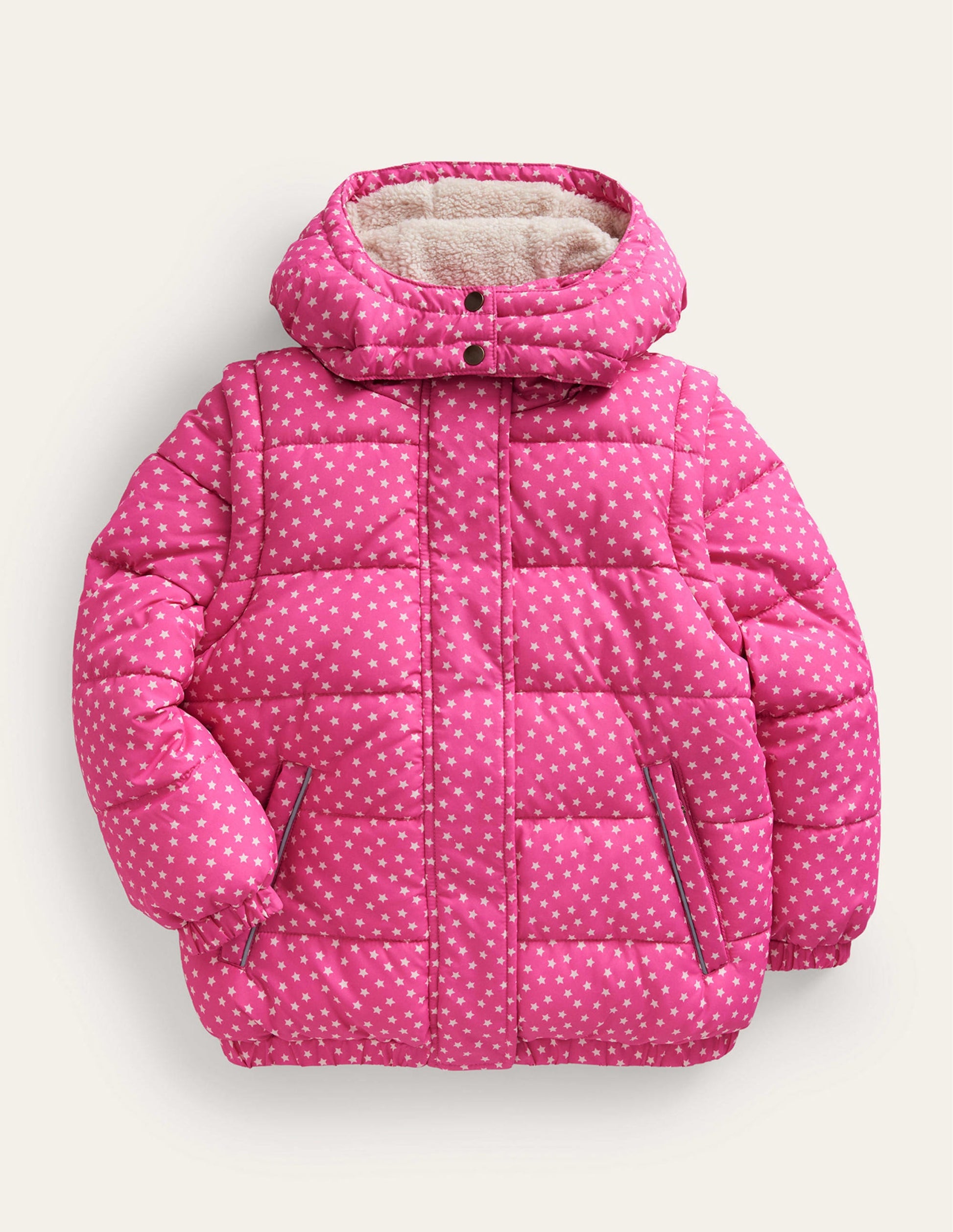 2-in-1 Padded Coat-Mid Pink Tiny Stars-2