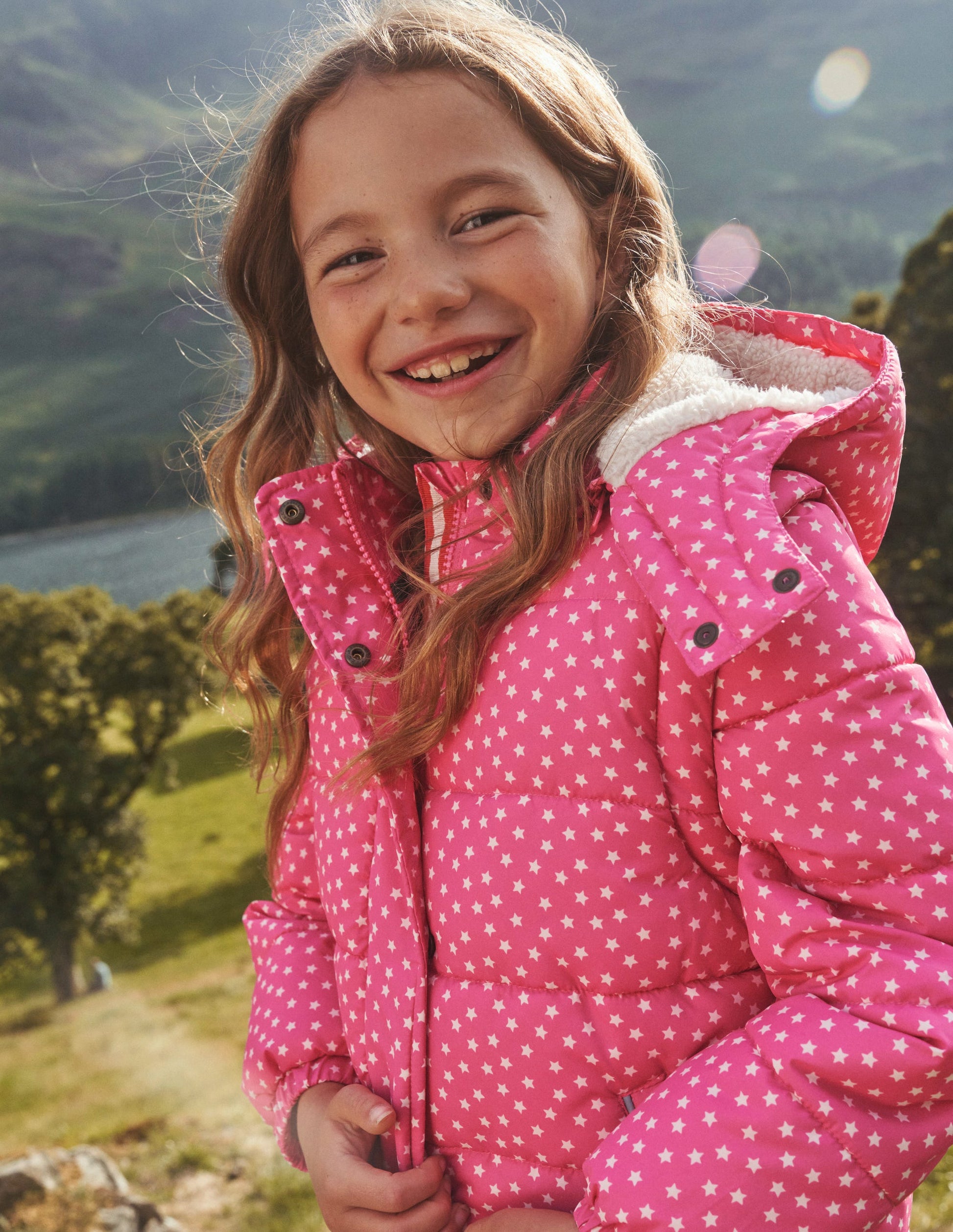 2-in-1 Padded Coat-Mid Pink Tiny Stars-1