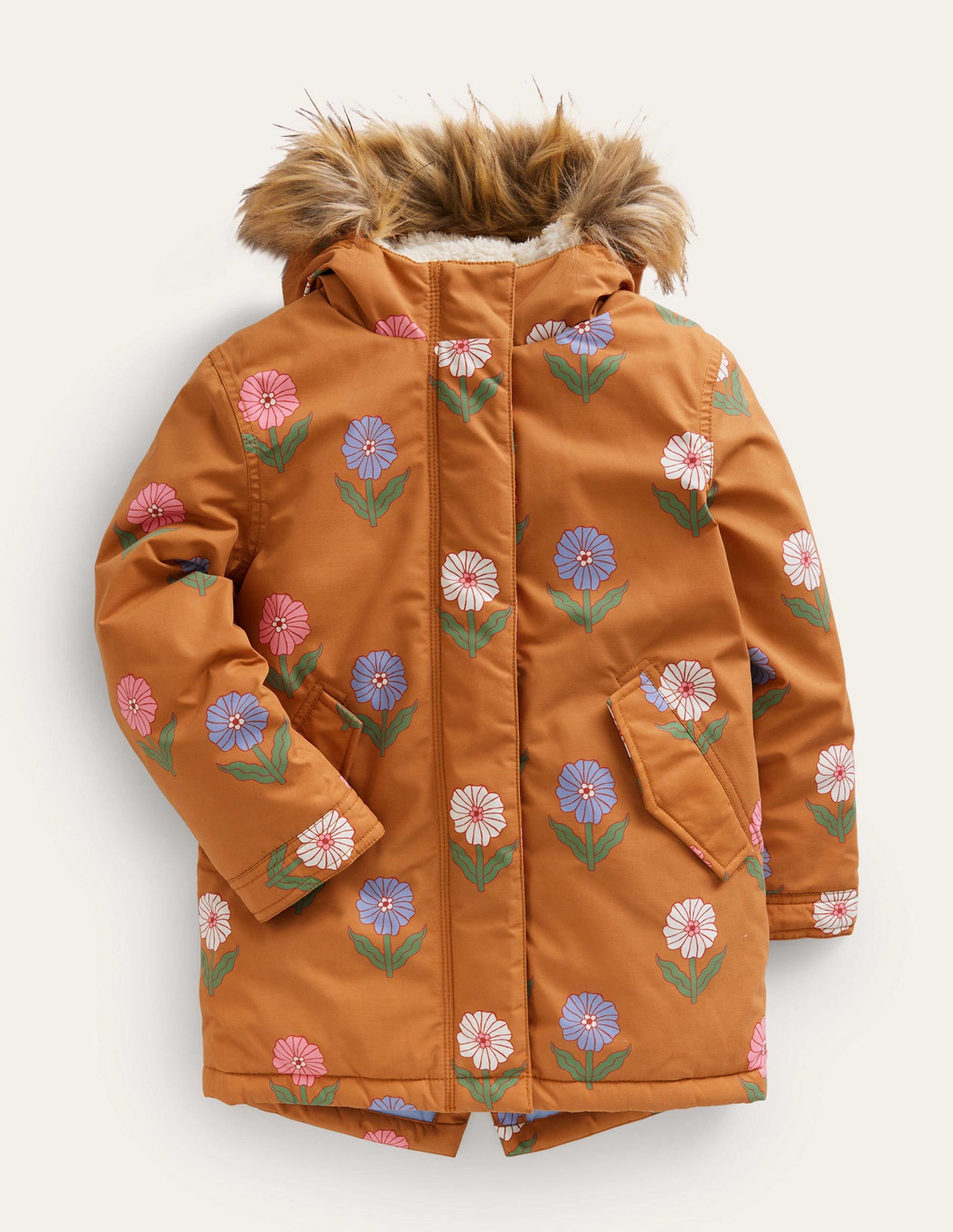 Authentic Waterproof Parka-Butterscotch Floral-1