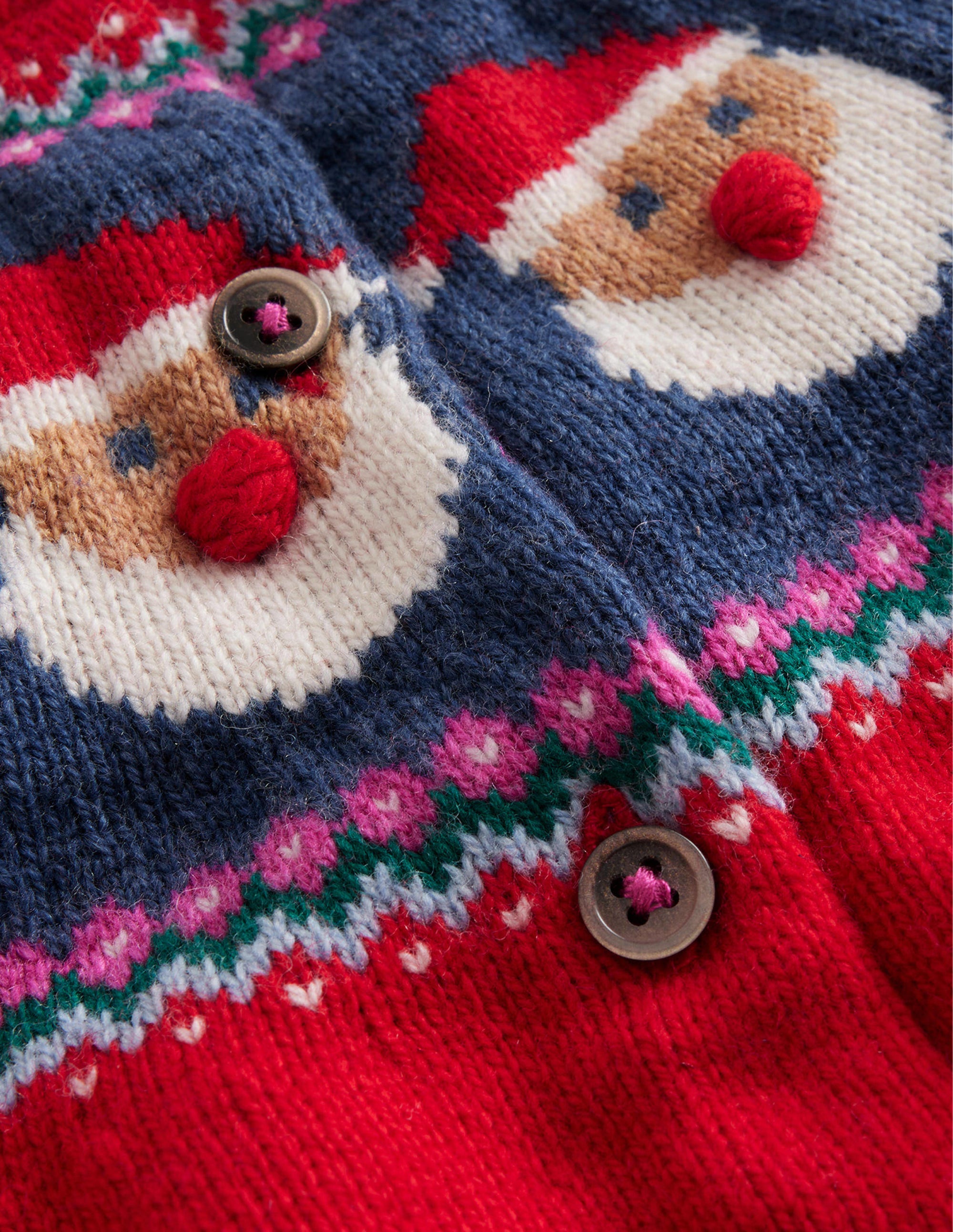 Fun Fair Isle Cardigan-Red Father Christmas - Image 3