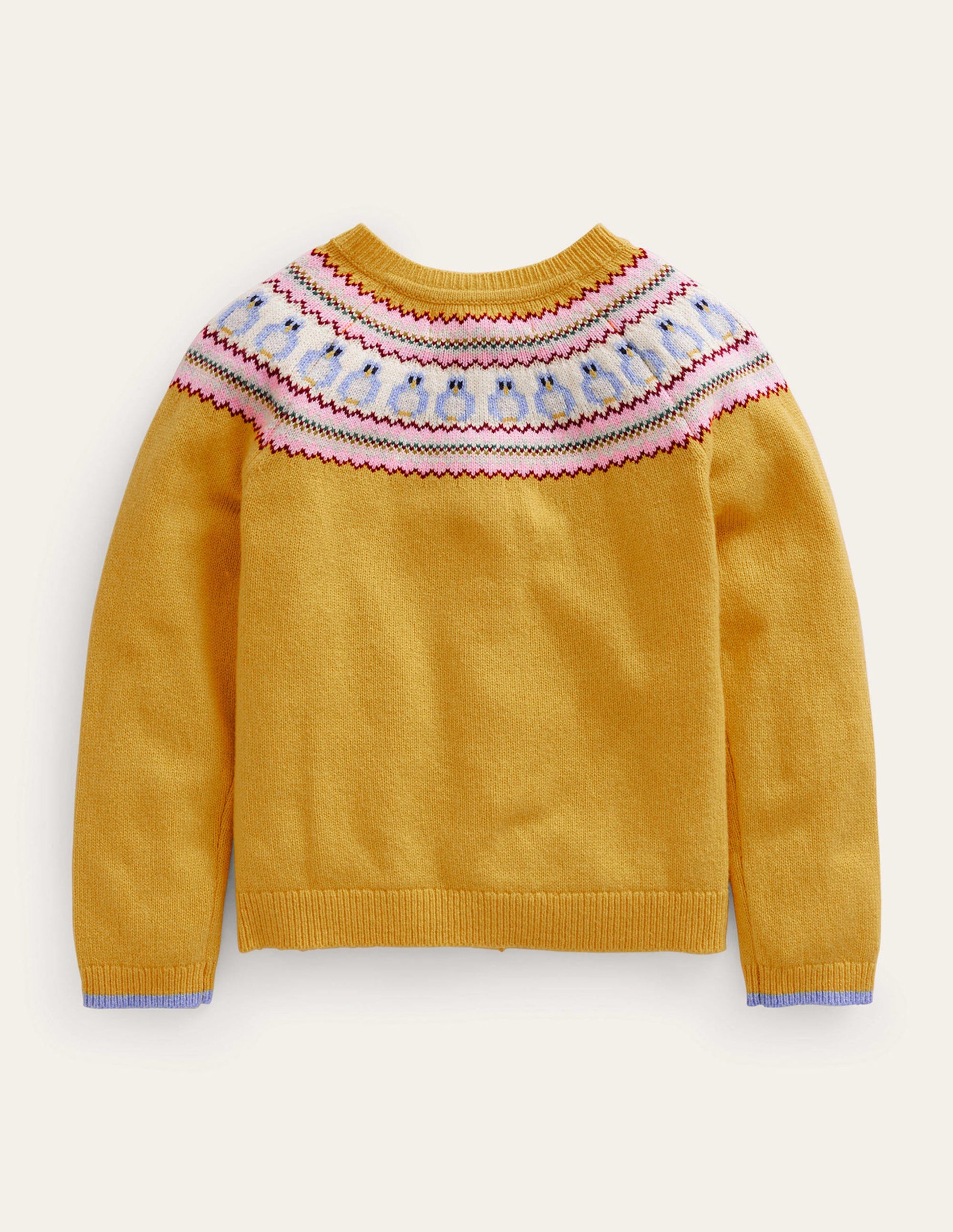 Fun Fair Isle Cardigan-Yellow Owls-2