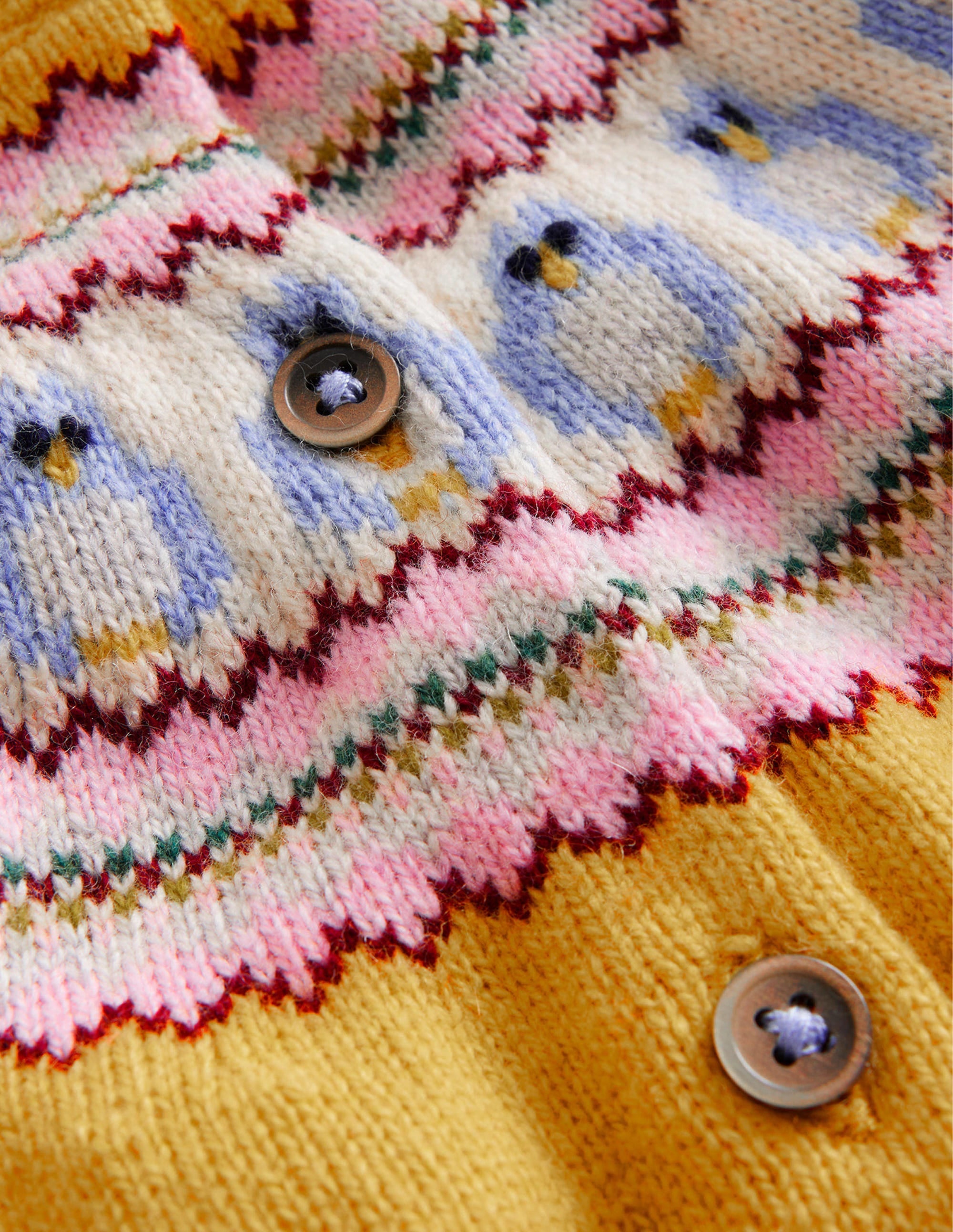 Fun Fair Isle Cardigan-Yellow Owls - Image 3