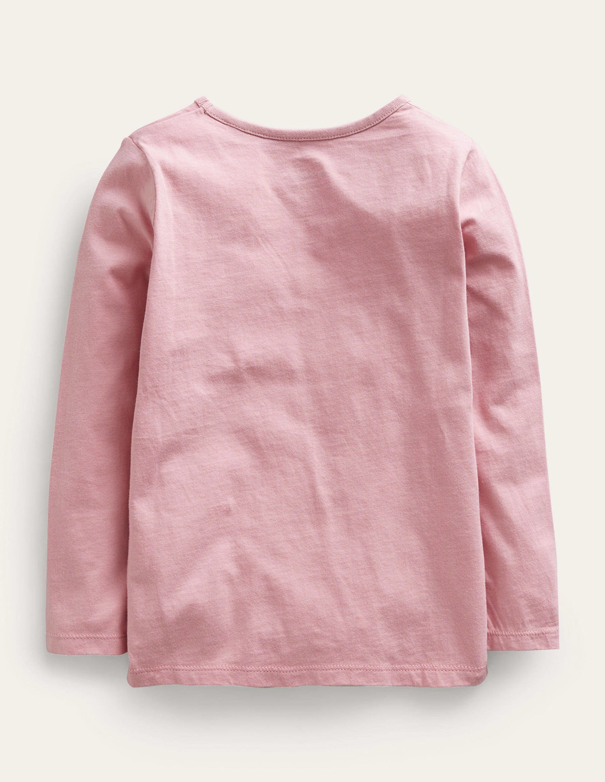 Puff Sleeve Appliqué T-shirt-Almond Pink-2