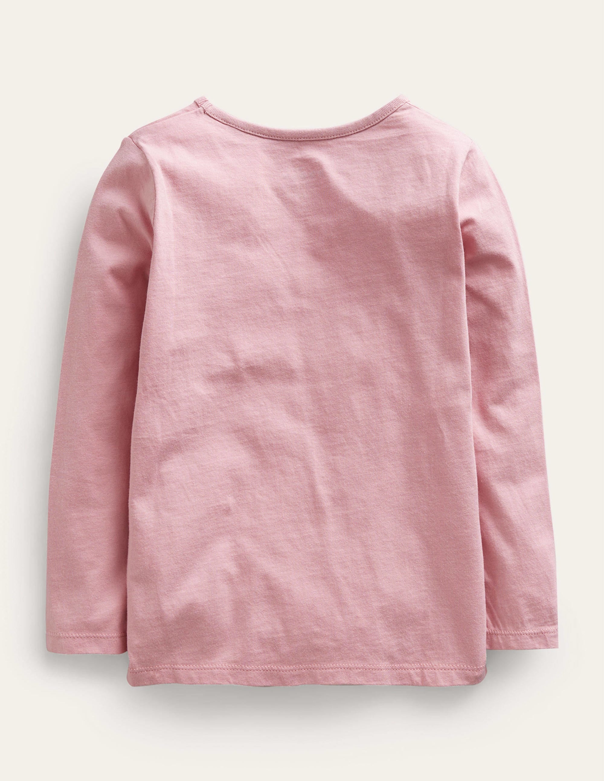 Puff Sleeve Appliqué T-shirt-Almond Pink - Image 2