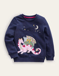 Logo Applique Sweatshirt-College Navy Dragon